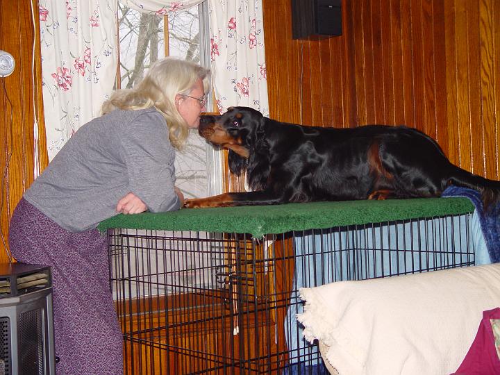 crgordons_42.JPG - Jazzy giving Cheryl some doggie kisses. Jazzy is a very affectionate and loving dog.